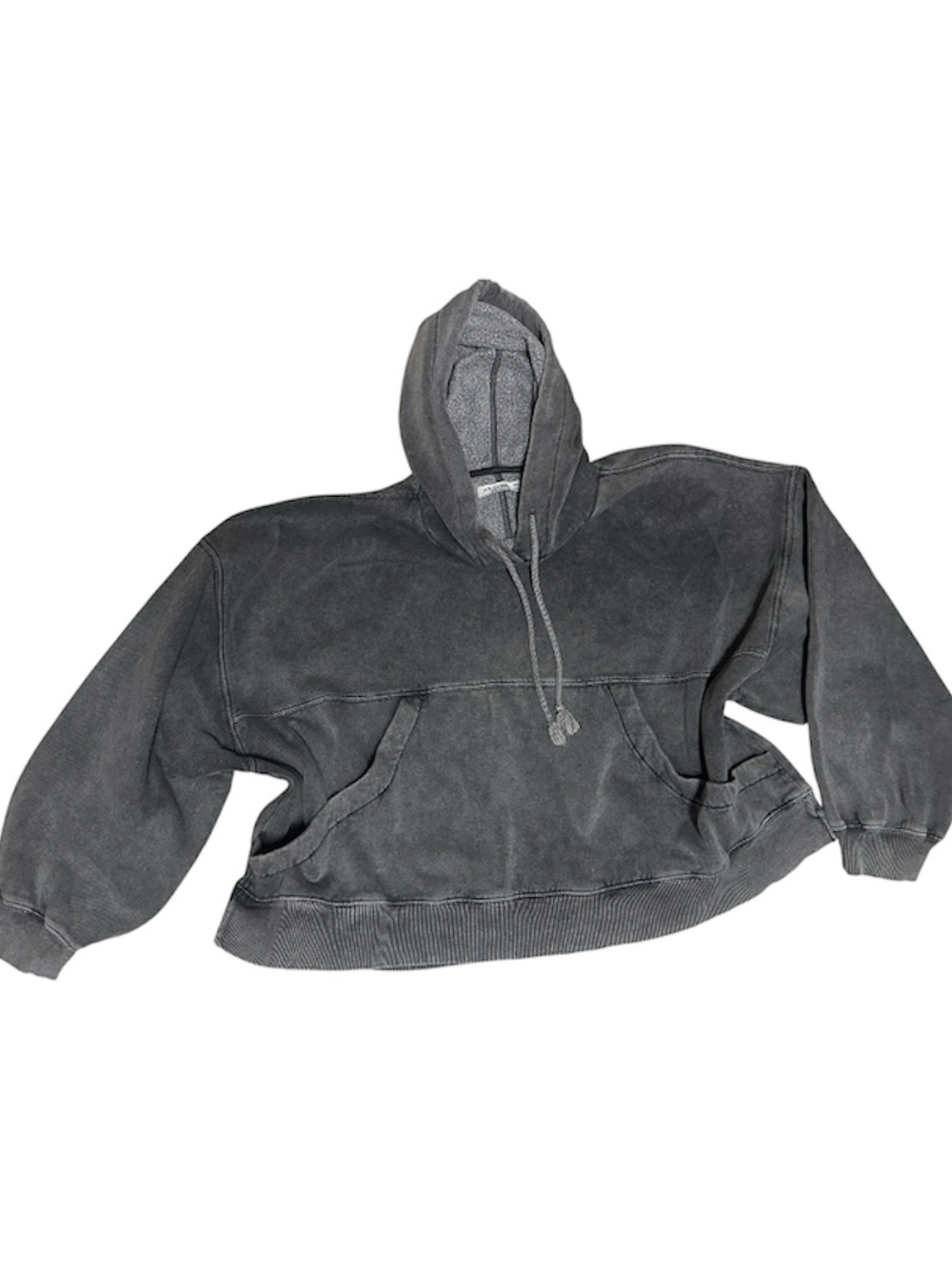 Arizona Jean Company Washed Cropped Charcoal Hooded Pullover